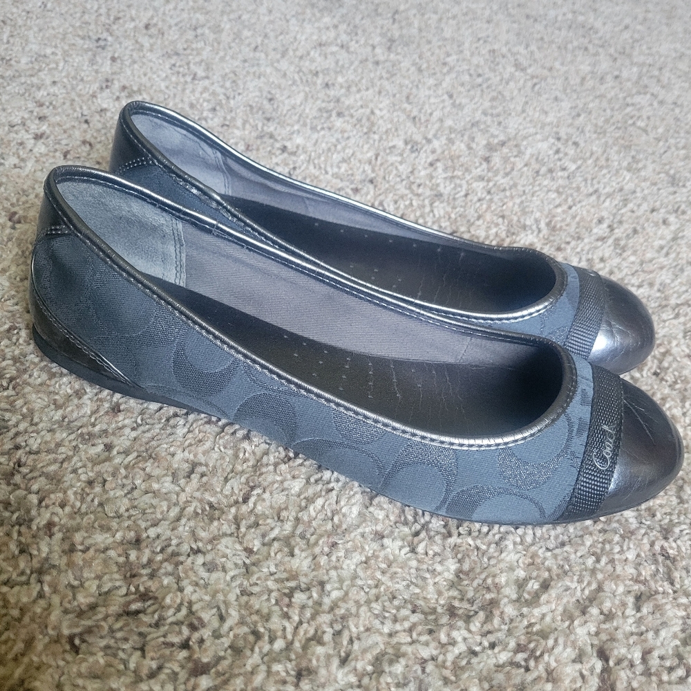 Coach Black Flats